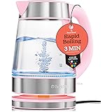 Speed-Boil Electric Kettle - 1.7L Water Boiler 1500W, Coffee & Tea Kettle Borosilicate Glass, Easy Clean Wide Opening, Auto S