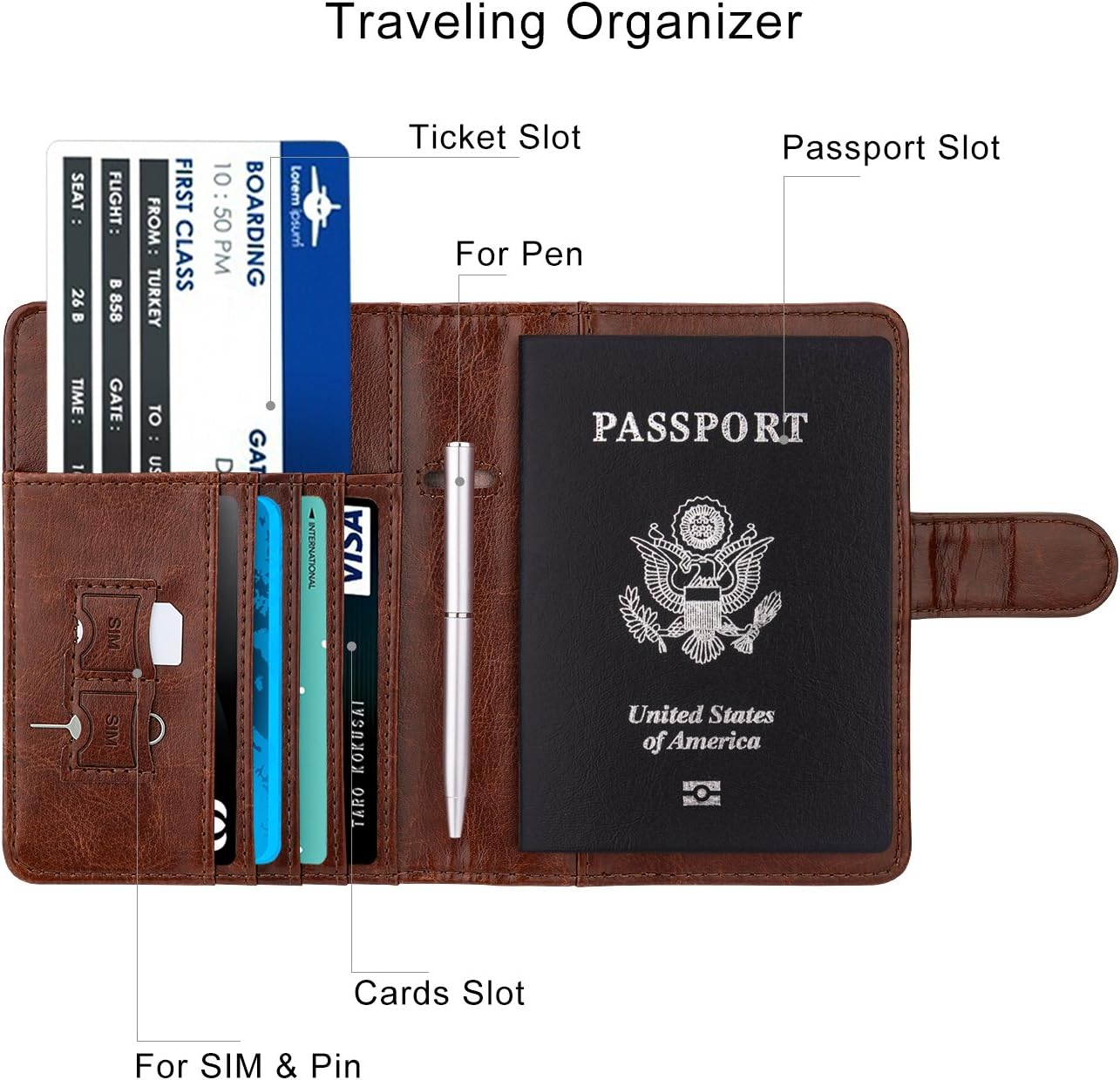 | WALNEW Passport Holder Cover Case RFID Passport Travel Wallet, Coffe | Passport Covers