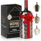 Premium Wine Chiller - 750ml Stainless Steel Bottle Cooler, Double-Walled & Vacuum Insulated - Keeps Wine Cold for 6+ Hours - Perfect Gift for Wine Lovers - Fits Most Champagne Bottles