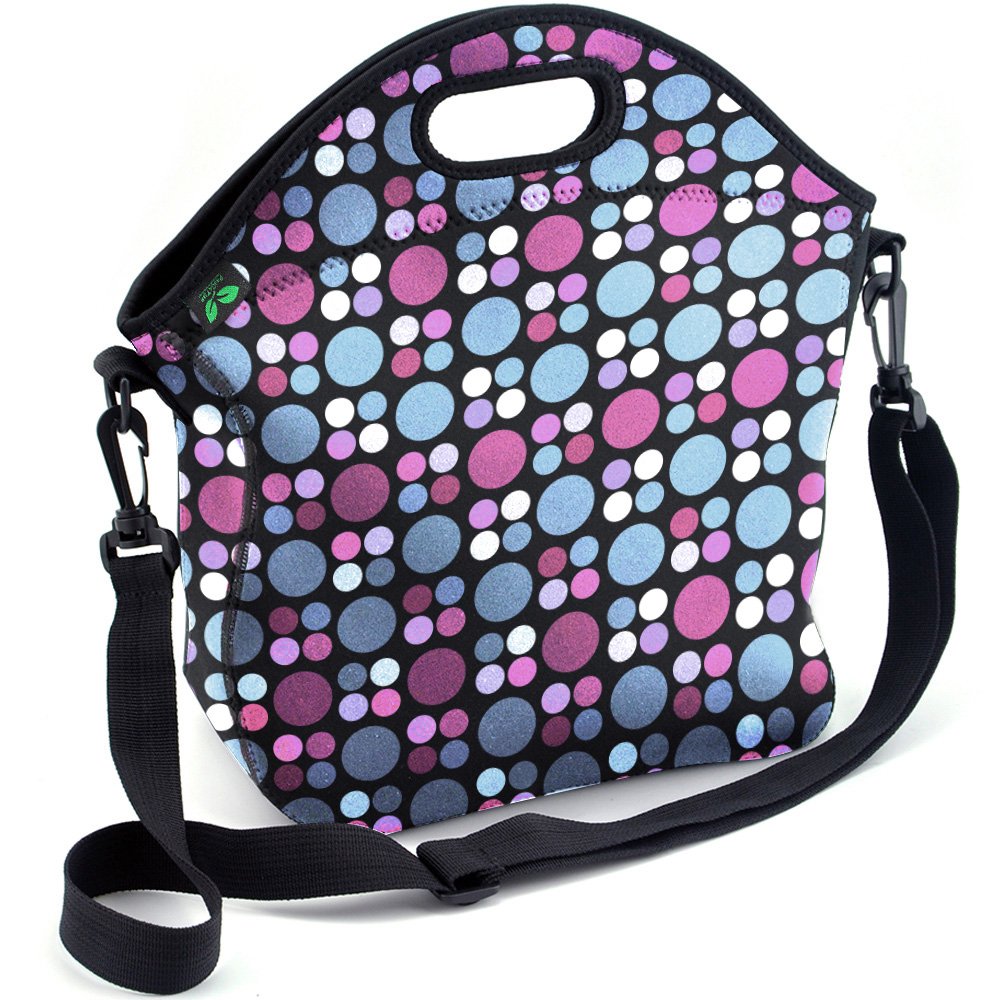 neoprene lunch bag with shoulder strap