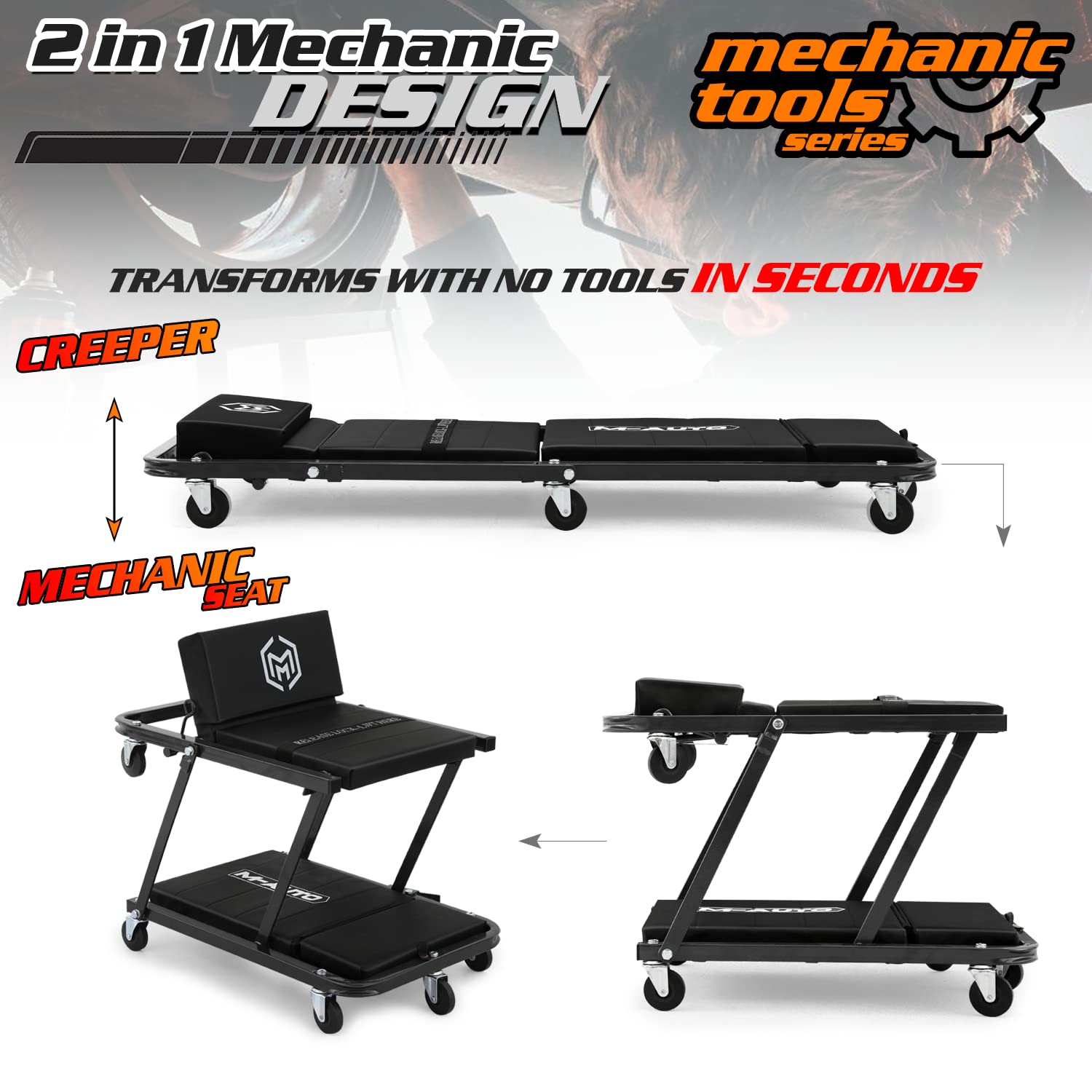 Atd Tools 81045 Heavy Duty Convertible Creeper Parts M-AUTO Heavy