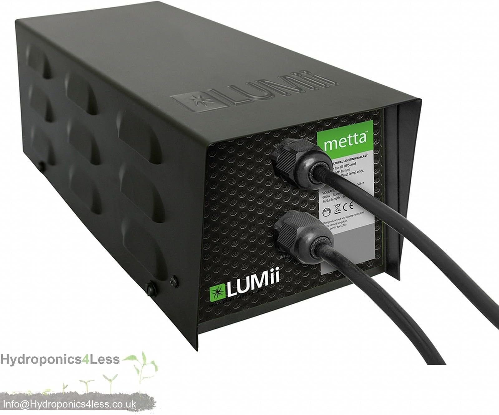 LUMII 250w 400w 600w 1000w Quiet Cool Running Ballast Grow Light Hydroponics HPS (Metta 600w)