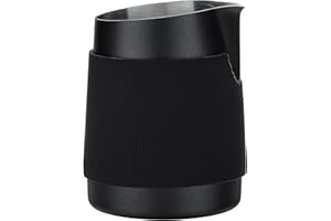 Normcore Handleless Milk Frothing Jug, Milk Pitcher 15.2 oz, Milk Frother Steamer Cup Stainless Steel Espresso Cup, Sharp Spout, Black, 450 ml