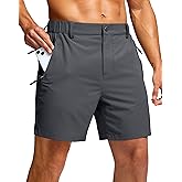 G Gradual Men's Shorts 7"/ 5"/ 9" Lightewight Casual Shorts for Men Hiking Golf Shorts with 3 Zipper Pockets