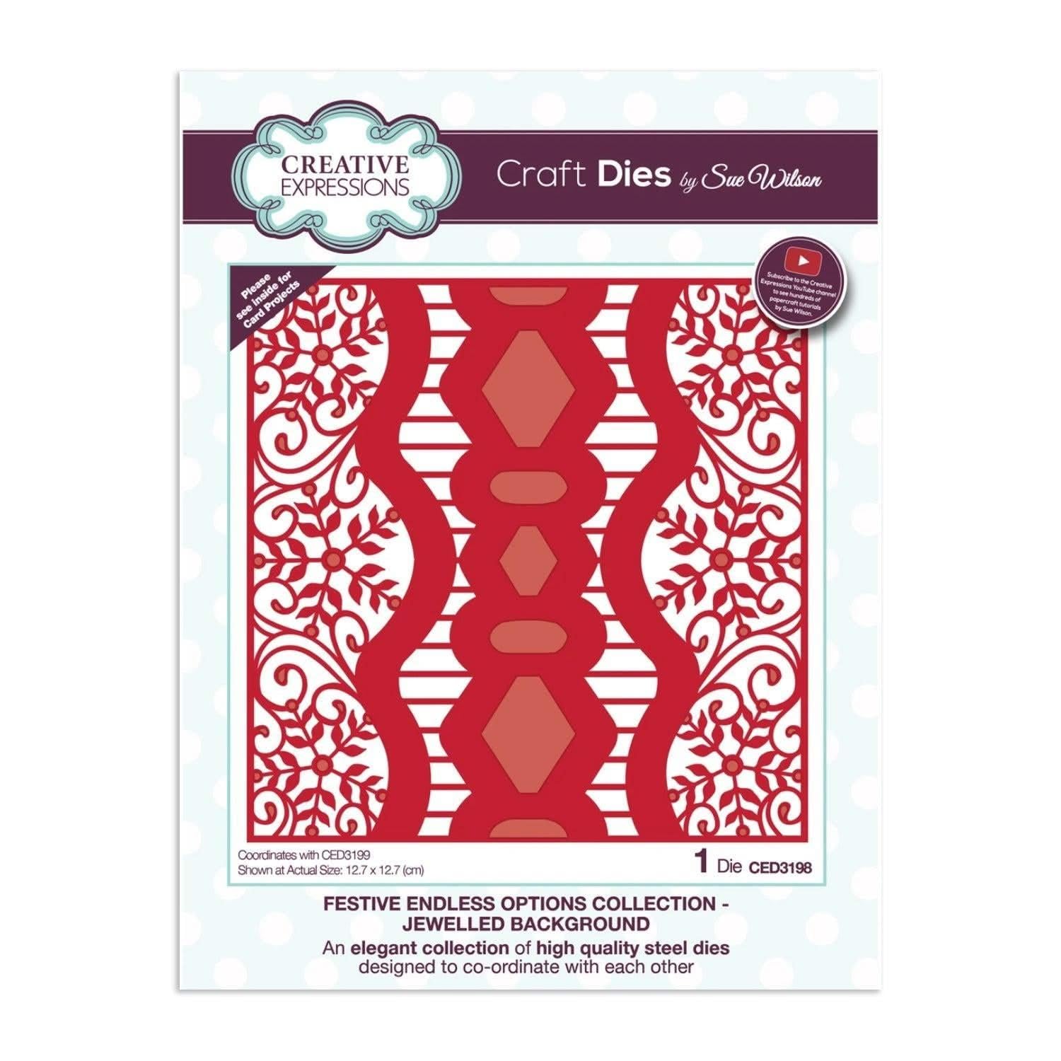 Sue Wilson - Festive Endless Options Jewelled Background - Craft Die Set