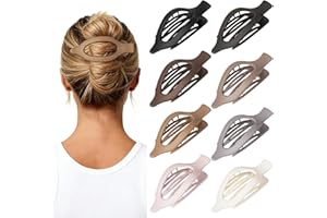 8 Pack Flat Hair Clips for Women – Large Claw Clips for Thick and Thin Hair, Strong Hold Styling Barrettes Accessories