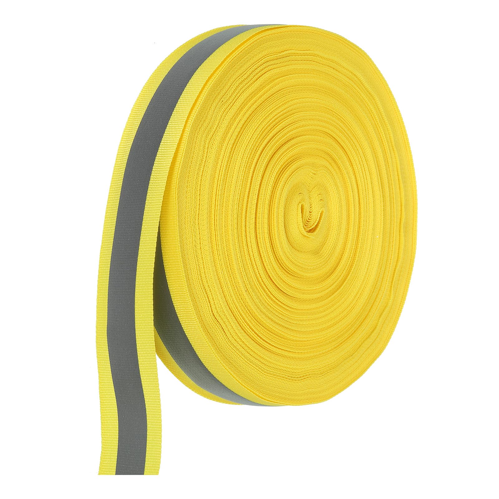 PATIKIL Reflective Tape Strip, 30mm x 50Yards High Visibility Reflective Tape Sew-on DIY Warning Safety Fabric Webbing for Clothing Raincoats, Yellow