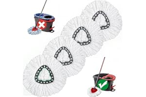 Mop Head Refill Compatible with 1-Tank Spin Mop Heads Replacement Microfiber Mops Turbo Triangle Swivel Replacements Pads,4 P