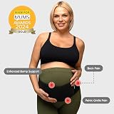 BABYGO 2 in 1 Pregnancy Belly Band Support Black XL with Book of Exercises view 2