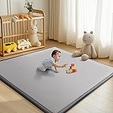 Baby Play Mat for Floor - 1.4" Thick Memory Foam Rug, 70"x59" Playpen Tummy Time Mat, Soft Velvet Nursery Rug, Large Padded Crawling Mats, Cushioned Pads for Playroom Toddlers, Infants, Yoga, Tatami