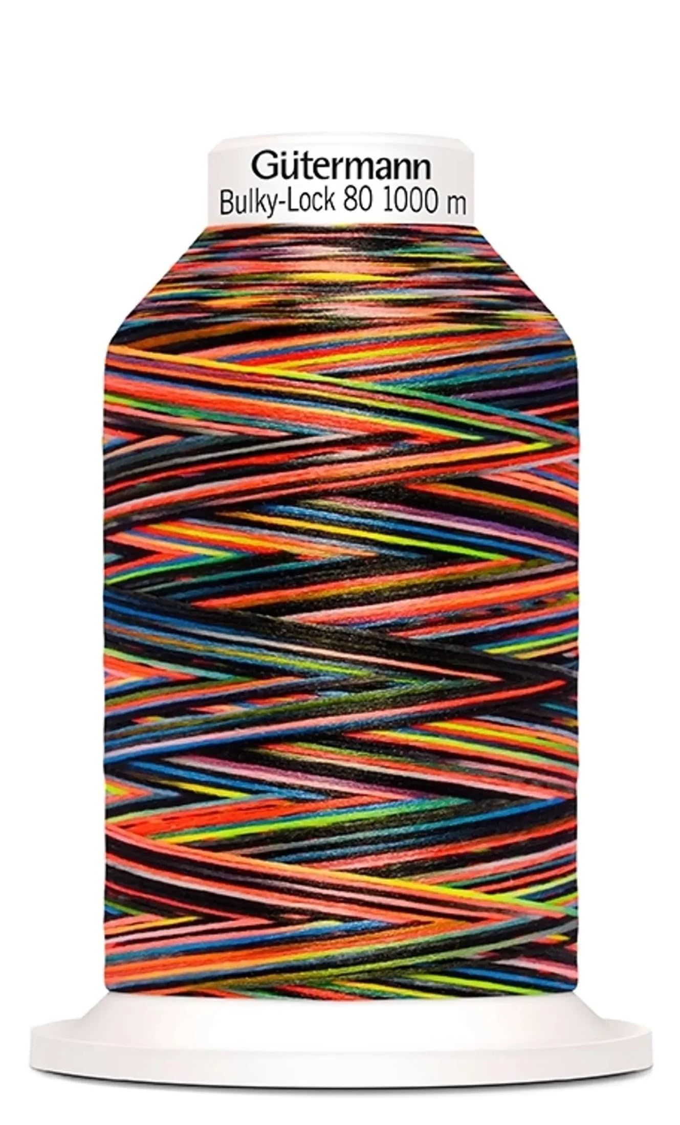 The hüpfende Komma Gütermann Bulky-Lock Multicolour Bulky Yarn No. 80 Neon Orange/Colourful 1000 m