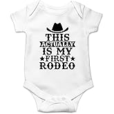 This Is Actually My First Rodeo - Funny Baby Essentials Bodysuit - Newborn Baby Boy Clothes