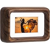 Kattepote 54×86mm Small Photo Frames for Instax Mini Instant Camera Film, with Mat Dispaly Area 50x30mm, Tabletop Wooden Picture Frame, Made of Walnut Wood