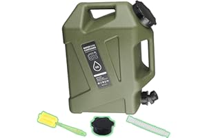 Xurwiin 5 gallon Camping Water Container with Spigot, Portable BPA-Free Water Jug for Camping Hiking Emergency Stroage (Army Green, 5, Gallons)
