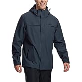 Pioneer Camp Men's Waterproof Rain Jacket Lightweight Hooded Shell Coat for Hiking & Outdoor with 3 Pockets Windbreaker