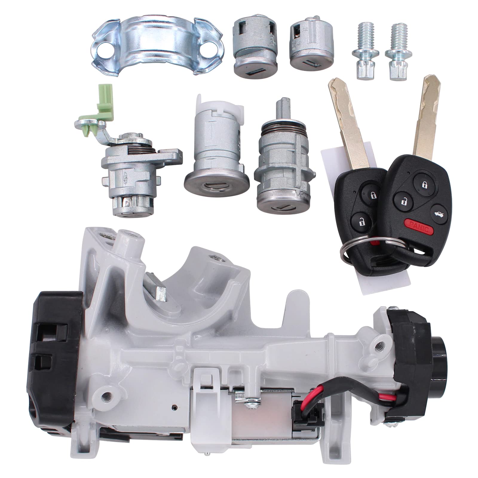 Photo 1 of MOTOKU Ignition Switch Cylinder Lock Steering Starter Housing Fuel Cap Handrail Glove Box Emergency Door Lock with 48 Chips Immobilizer Keys Full Lock Set for Honda Accord 2003-2007