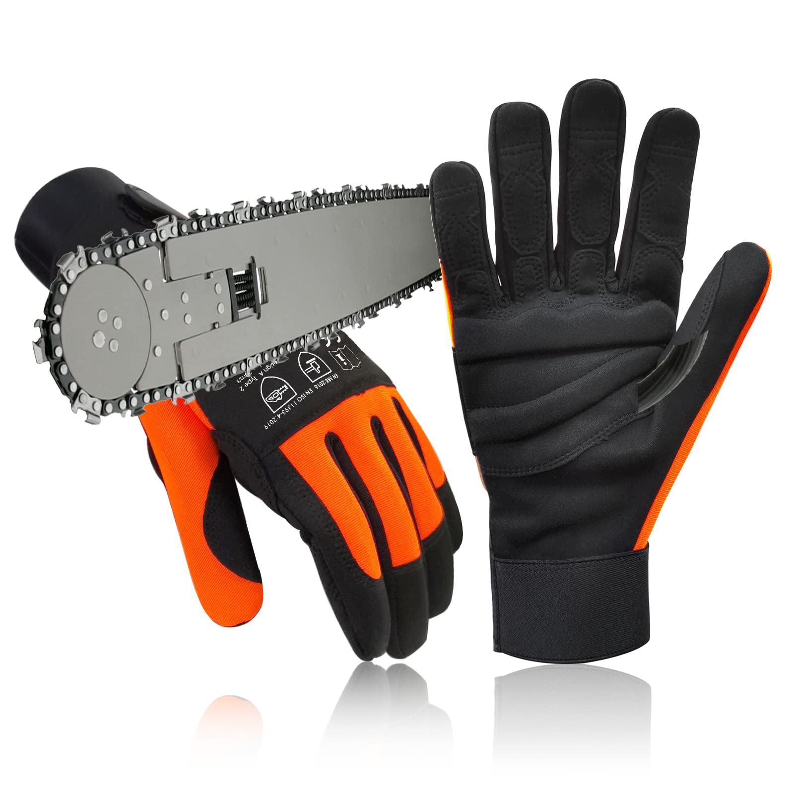 Intra-FIT Chainsaw Gloves Saw Protectionon on Left Hand Back, Cut-resistance Gloves EN ISO 11393-4, CLASS 1, EN 388: 4122X — image 1