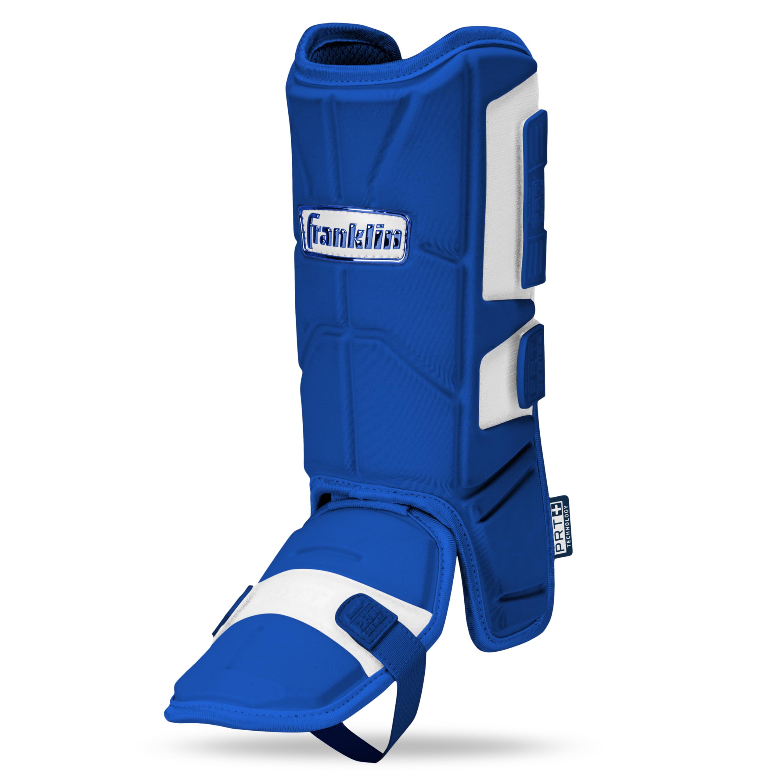 Franklin Sports Baseball + Softball Leg Guard – PRT Series Adult Shin + Foot Shield for Batting – Protective Leg + Ankle Guard with Toe Plate – Right Hand + Left Hand Hitters – Royal – One Size