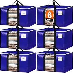 BlissTotes 6 Pack Moving Bags with Clear