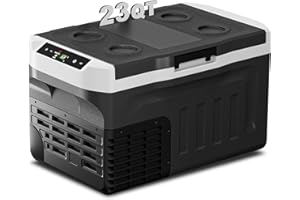 ERIVESS Eeivess 12 Volt Refrigerator, 23QT(20L) Portable Freezer Compressor Cooler, 12/24V DC & 110-240V AC, -4℉~68℉ Dual Mode, Car Fridg for Camping, Travel, Truck, RV, Boat