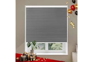 Allesin Cellular Shades Cordless Blackout Honeycomb Blinds for Indoor Windows, Thermal Insulated Window Shades Noise Reduction, Easy to Install, Perfect for Bedroom/Living Room, Grey 24" W x 36" H