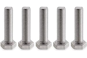 VictorsHome M8 Hex Head Bolt Screw, M8-1.25 x 35mm Stainless Steel 18-8 304 A2-70 Fully Threaded Hex Bolts 5pcs
