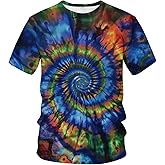 RASBCTK Tie Dye Shirts for Men Women, Short Sleeve Mens Tie Dye Shirt, Rainbow Tie Dye T-Shirts Tee
