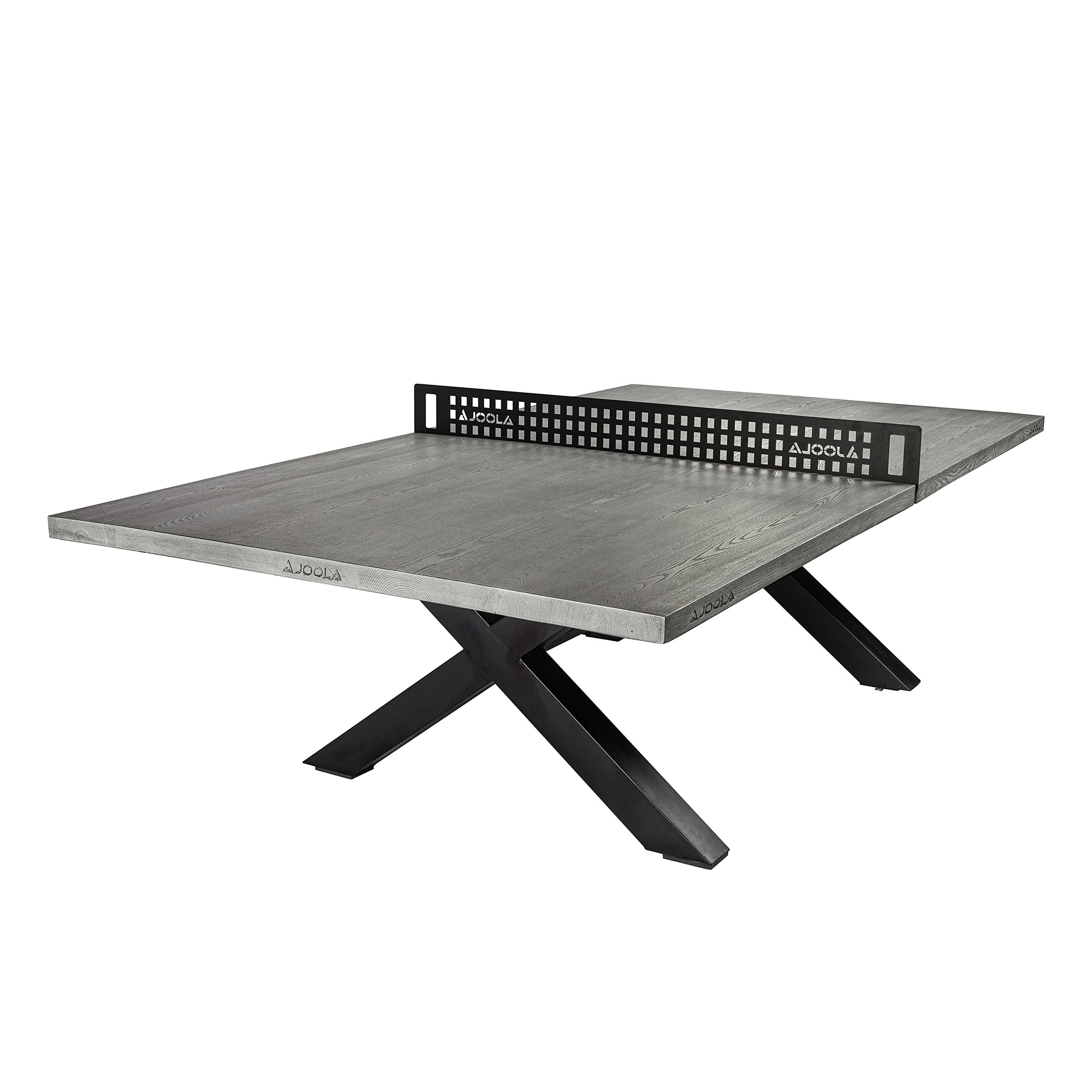 Photo 1 of ***PARTS ONLY***JOOLA Berkshire Outdoor Table Tennis Table - Multi Use Conference Table Dining Table - Concrete Gray Wood Look Includes Steel Outdoor Ping Pong Net Set & Frame - Hybrid Indoor Outdoor Ping Pong Table