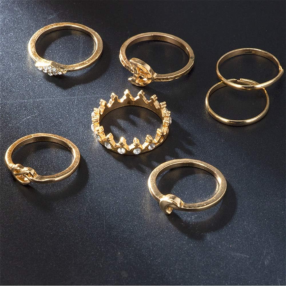 Sither 13 Pcs Women Rings Set Knuckle Rings Gold Bohemian Rings for Girls Vintage Gem Crystal Rings Joint Knot Ring Sets for Teens Party Daily Fesvital Jewelry Gift(style3): Clothing