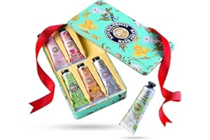 Yoken 20% Shea Butter Hand Cream Gift Set, Instant Moisturizing Hand Cream for Women Dry Hands with Delicate Tin, Floral-Scented Hand Lotion 6 x 1 OZ