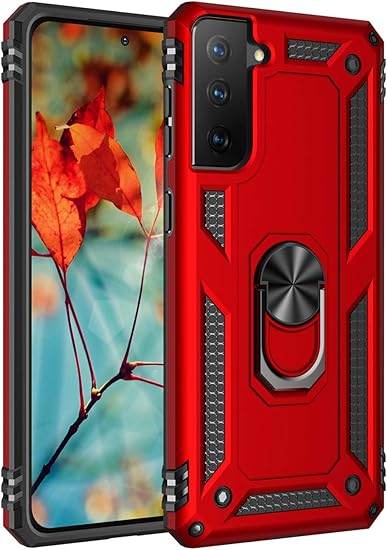 Amazon Com Dagoroo For Samsung Galaxy S21 Plus Case Galaxy S21 Plus Military Grade Shockproof Protective Case Cover With Kickstand Js Red