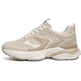 LUCKY STEP Women's Mesh Fashion Platform Athletic Sneakers | Casual Walking Running Shoes Retro Tennis Gym Workout Breathable Footwear