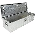 STMGW 39 Inch Heavy Duty Aluminum Tool Box Chest Box Pick Up Truck Bed Trailer Toolbox Storage With Lock Keys,Silver
