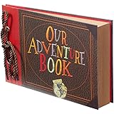 Scrapbook Photo Album,Our Adventure Book Scrapbook, Embossed Words Hard Cover Movie Up Travel Scrapbook for Anniversary, Wedd