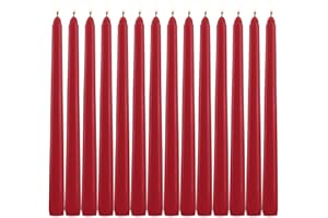 Grcdoyvl 14 Pack Tall Red Taper Candles - 10 Inch Red Dripless, Unscented Dinner Candle - Paraffin Wax with Cotton Wicks - 8 Hour Burn Time.