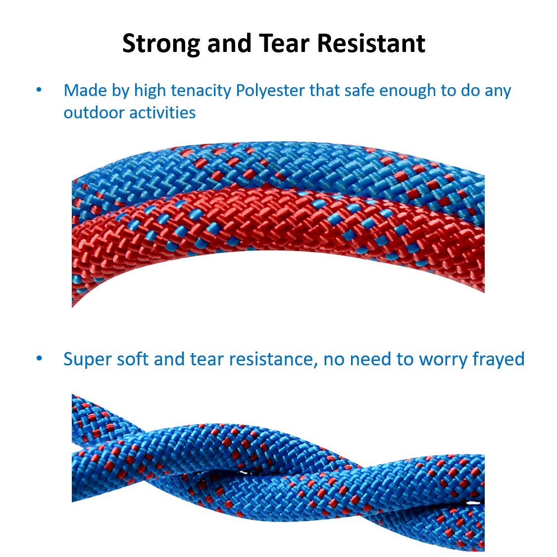 Outdoor Climbing Rope 10M(32ft) 20M(64ft) 30M Static Rock Climbing Rope, Escape Rope Ice Climbing Equipment Fire Rescue Parachute Rope