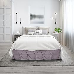 Nestl Dusty Purple Bed Skirt King Size, Pinch Pleat