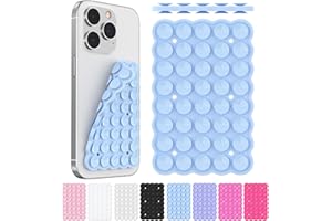 CHICMOSS Silicone Suction Cup Phone Mount Double-Sided, Sticky Grip Suction Phone Case Mount for iPhone & Android, Hands-Free Phone Accessories for Tiktok Videos & Selfies (Baby Blue)