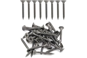 200pcs #6 x 1-1/8" (3.5 x 30mm) Flat Bugle Head Phillips Drywall Screws - Gray Phosphate Coated Self-Tapping Screws for Sheet Metal, Drywall, and Wood - Sharp Point, Fine Thread by IMScrews