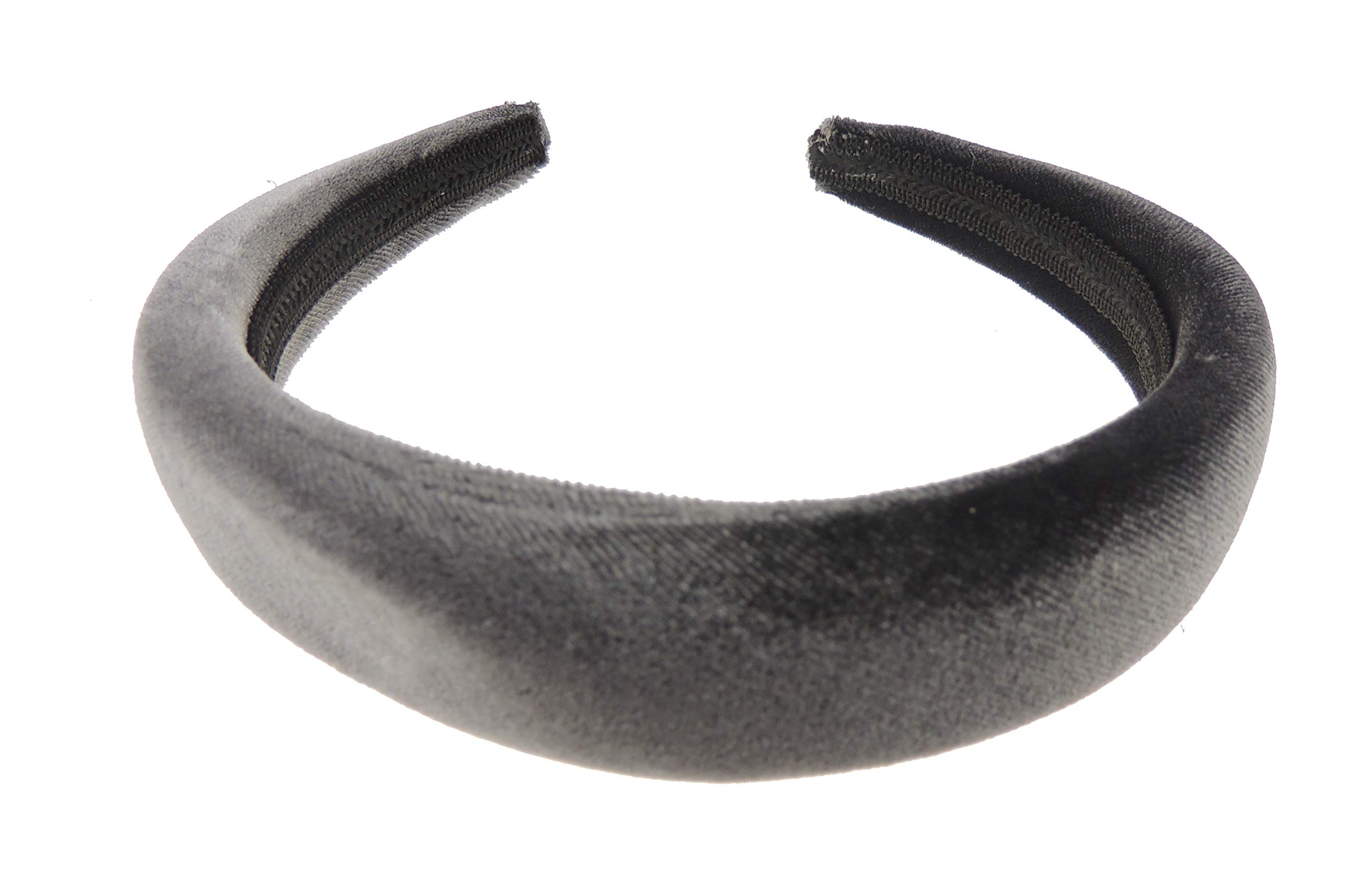 Womens Girls Work School Uniform Birthday Party Wedding Dance Recital Party Bridesmaid Flower Girl Special Occasion Hair Velvet Short Long Hair 3cm Padded Headband Alice Band Hairband (Grey)