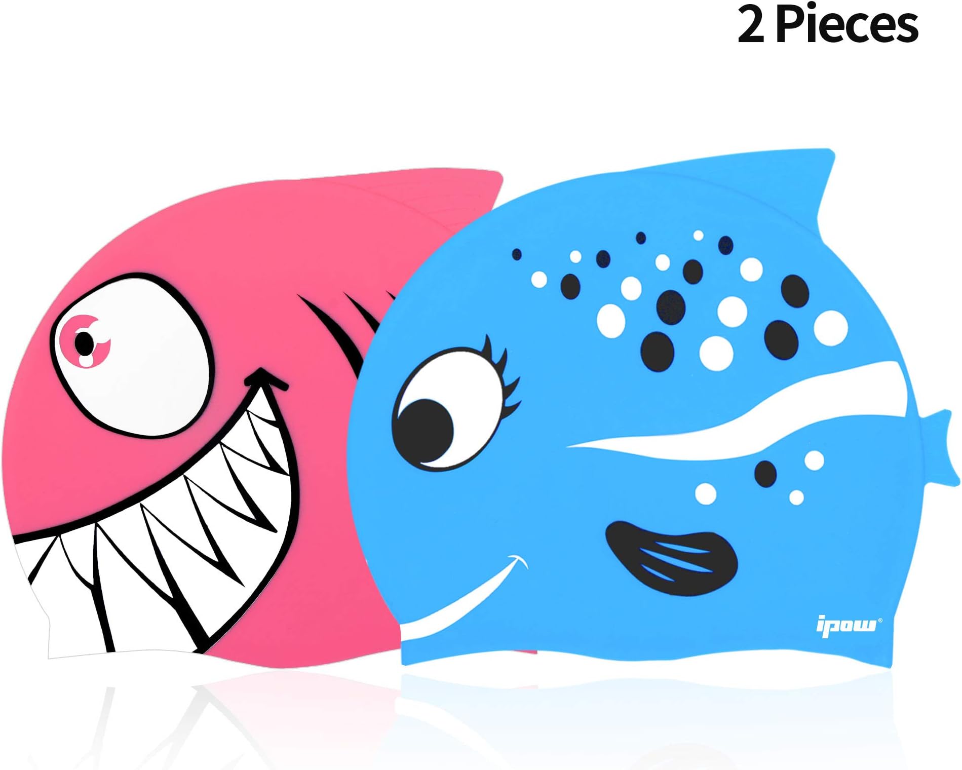 ipow Kids Swim Caps, Waterproof Silicone Bathing Caps, Swim Hats for Toddlers/Girls/Boys