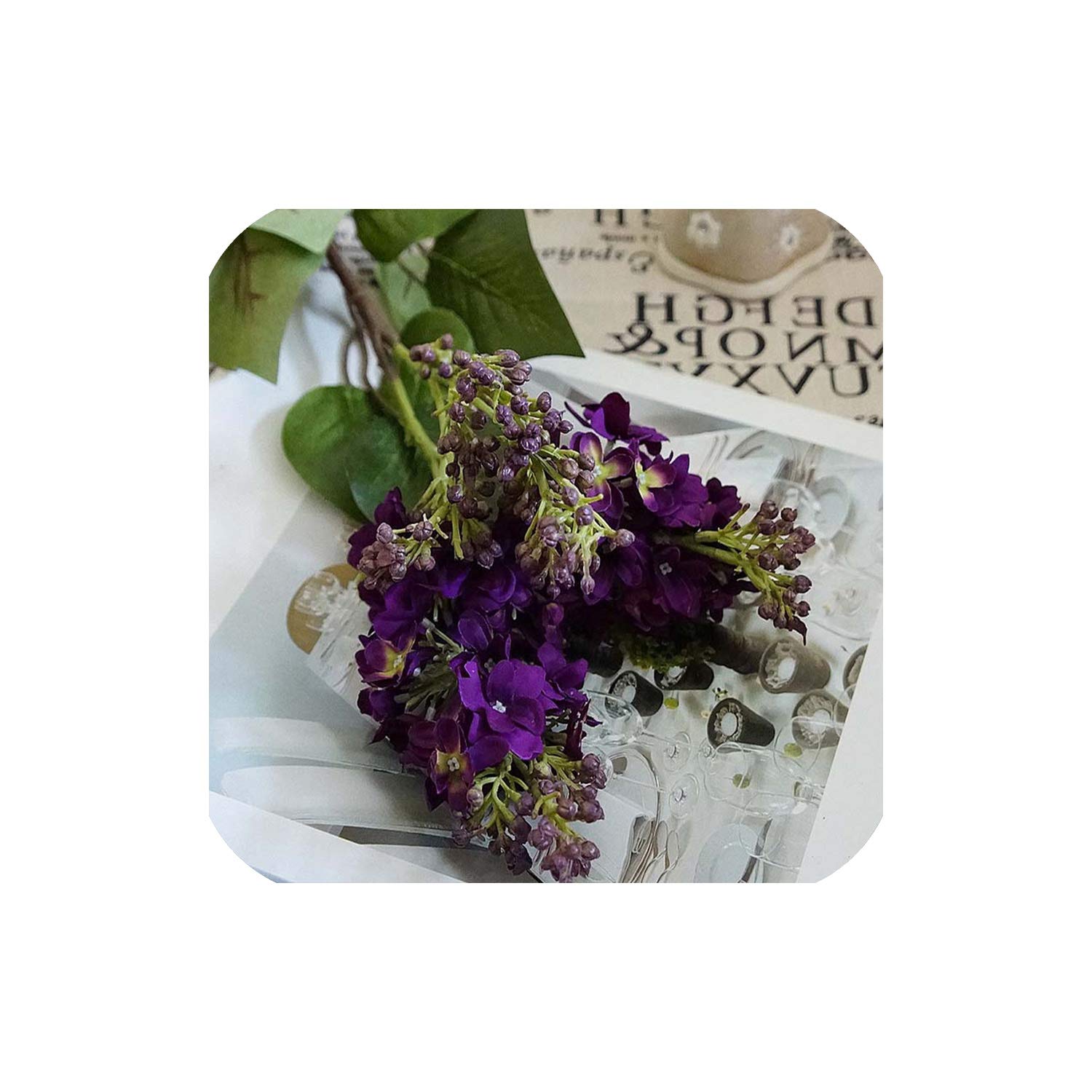 Bling Bling Case Silk Lilac Fake Flowers Home Year Decoration Accessories Wedding Party Bride Bouquet Diy Material Artificial Flowers Dark Purple Silk Flower Arrangements