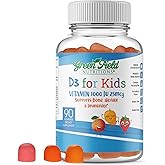 Greenfield Nutritions Halal Vitamin D3 for Kids – 1000 IU – 90 Gummies | Chewable Kids Vitamin D Supplement Supports Bone and Immune System | Non-GMO, Gelatin-Free, Gluten-Free