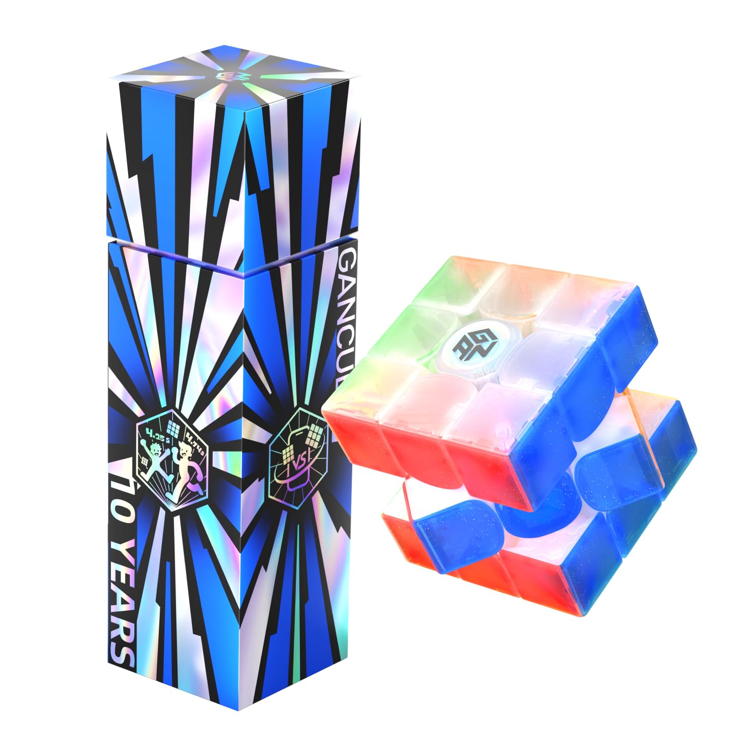 Photo 1 of GAN 15 Maglev Speed Cube 3x3, GAN Magnetic Cube Perfectly Combines Weight, Magnet and Structure, 58.6g Ultra-Lightweight, Brain Teasers Puzzle Cube for Kids Adults, 10th Anniversary Version