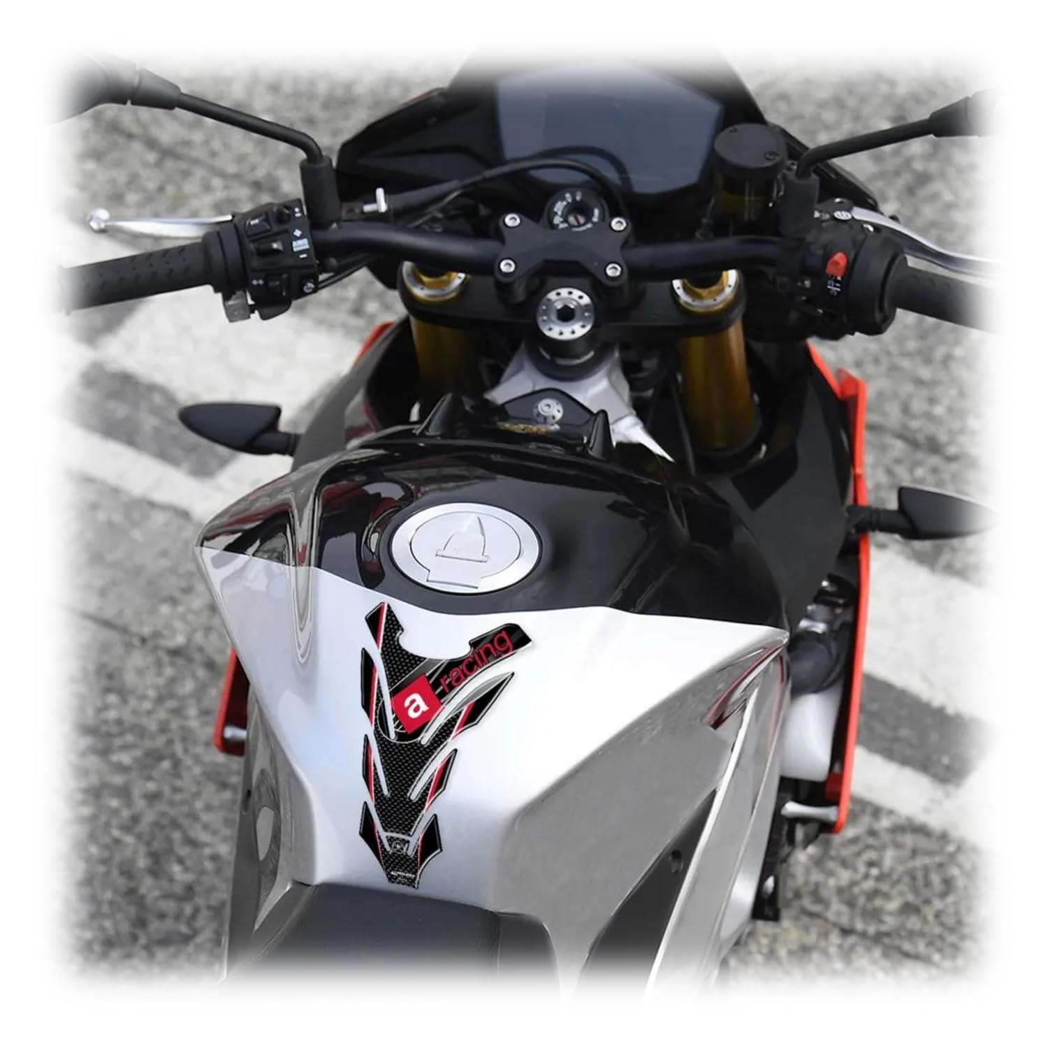 labelbike - 3D Sticker Motorcycle Fuel Tank Pad Protection and Decoration in Resin compatible with Aprilia Racing