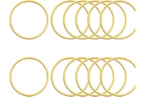 Mulutoo 12 Pcs 2 inch Gold Metal Hoop Ring Seamless Macrame Ring DIY Accessories Hardware Bags Ring Dream Catcher and Crafts O Ring Round Wire for Making Wedding Wreath Decor DIY Macrame Wall Hanging
