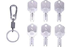 ZTUOAUMA 6X Hyster Forklift Keys 166 with a Key Chain Fit for Clark Yale Hyster Komatsu Gradall Gehl Crown