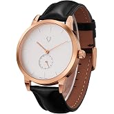 SURVAN WatchDesigner Quartz Watches for Men Swiss Quartz Watch | Sapphire Mirror Crystal Stainless Case Water Resistant Men's Wrist Watch Leather Strap