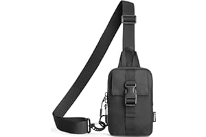 G4Free Waterproof Mini Crossbody Sling Bag, Small Chest Fanny Pack for Men, Lightweight Travel Sports Purse (Black)