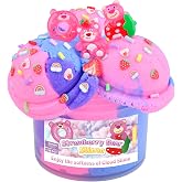 Pink Strawberry Bear Cloud Slime Kit &ndash; Ultra Soft Fluffy Texture, Sweet Scented Slime for Kids, Birthday Party Favors &amp; Goodie Bag Stuffers for Boys &amp; Girls Ages 6-12